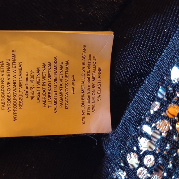 MICHAEL by MICHAEL KORS Long Sleeve Silver & Black Sequin Dress Size Medium - Picture 7 of 7